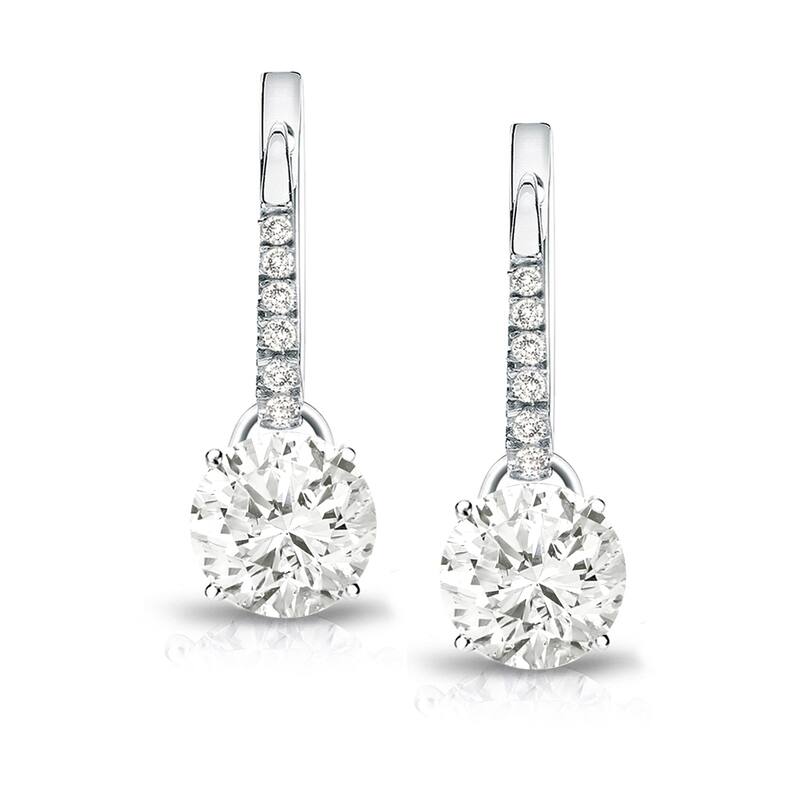 Auriya 14k Gold 1 3/4ct TDW Round Diamond Dangle Earrings (J-K, I1-I2)