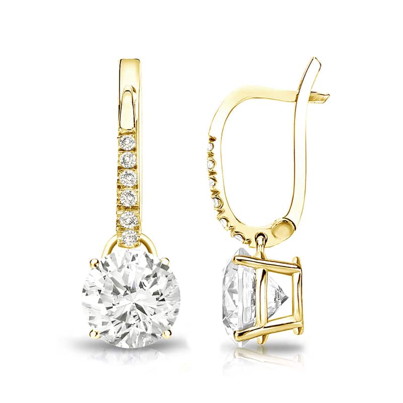Auriya 14k Gold 2ct TDW Round Diamond Dangle Earrings ( J-K, I1-I2)