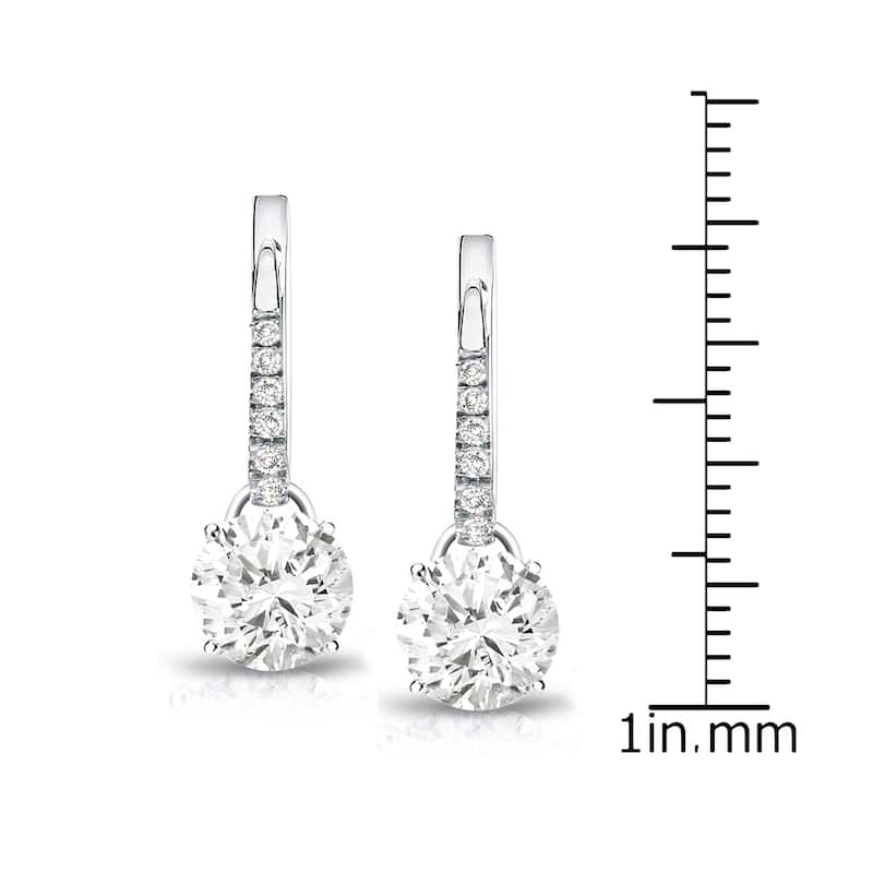 Auriya 14k Gold 2ct TDW Round Diamond Dangle Earrings ( J-K, I1-I2)