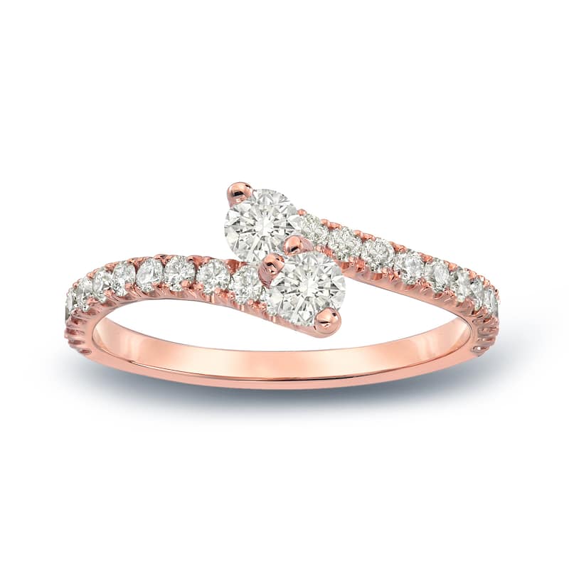 Auriya 1/2ctw 2-Stone Round Diamond Engagement Ring 14-karat Gold