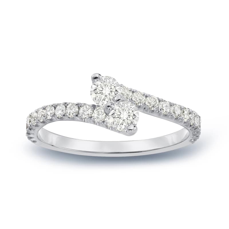 Auriya 1/2ctw 2-Stone Round Diamond Engagement Ring 14-karat Gold