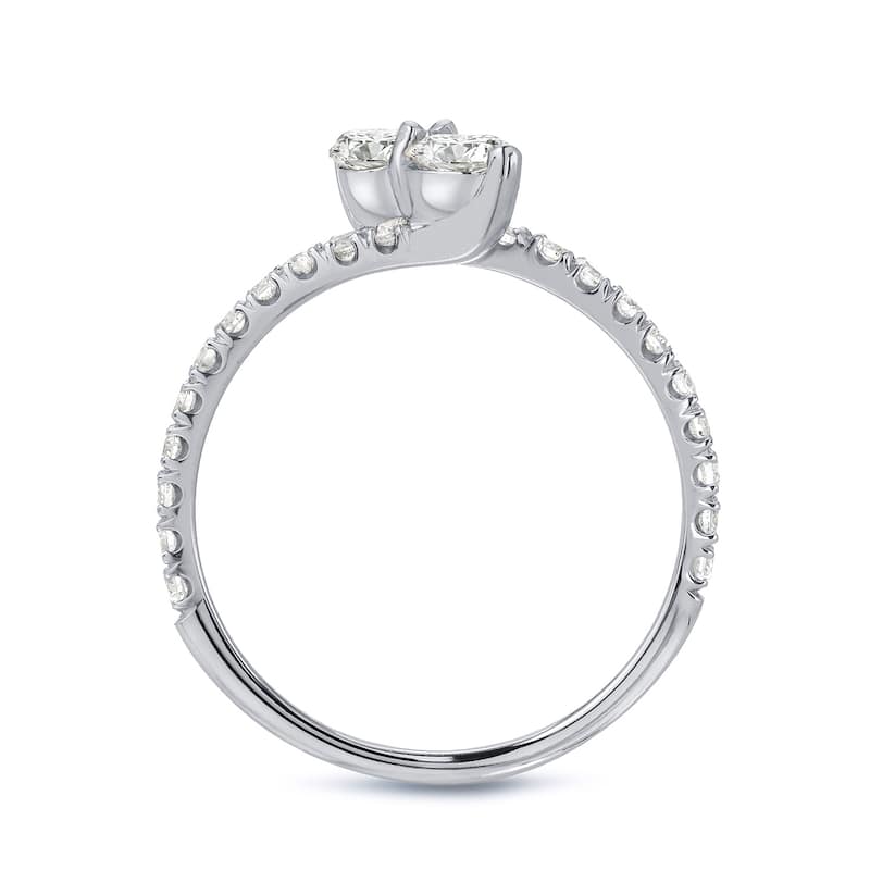 Auriya 1/2ctw 2-Stone Round Diamond Engagement Ring 14-karat Gold