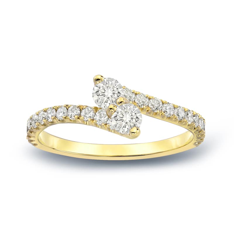 Auriya 1/2ctw 2-Stone Round Diamond Engagement Ring 14-karat Gold