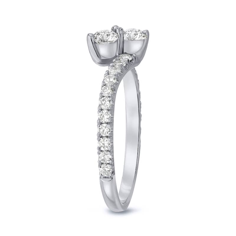 Auriya 1/2ctw 2-Stone Round Diamond Engagement Ring 14-karat Gold