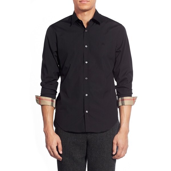 black burberry collar shirt