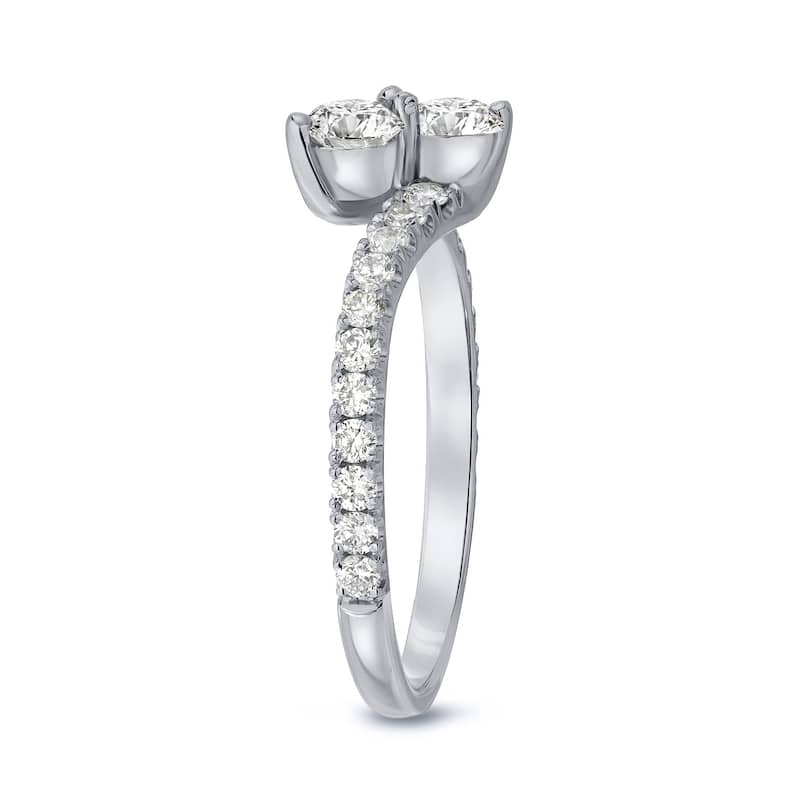 Auriya 14k Gold 3/4ct TDW Round 2-Stone Diamond Engagement Ring