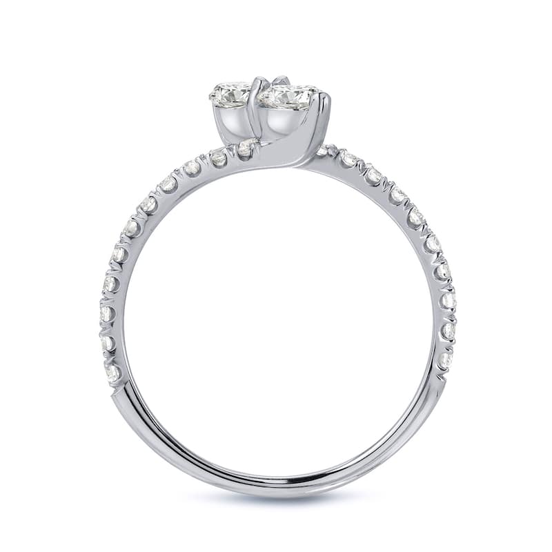 Auriya 14k Gold 3/4ct TDW Round 2-Stone Diamond Engagement Ring