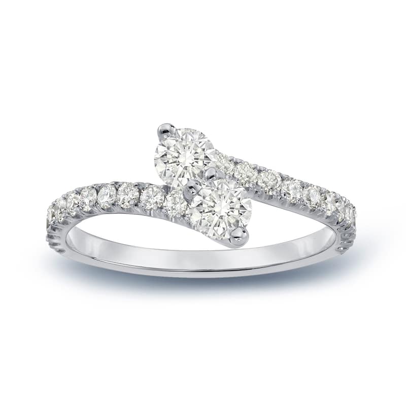 Auriya 14k Gold 3/4ct TDW Round 2-Stone Diamond Engagement Ring
