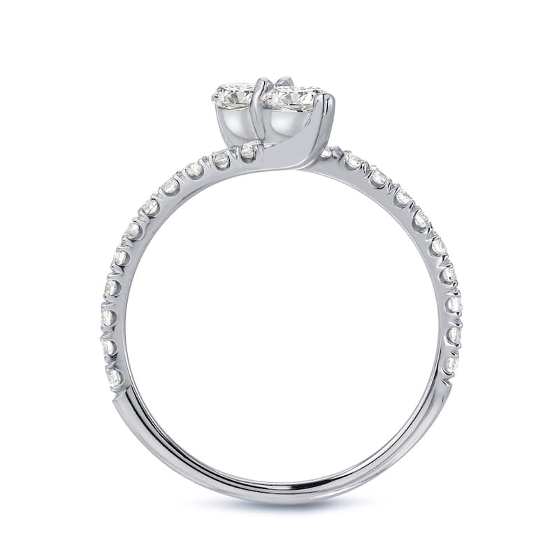 Auriya 1 1/2ct TDW Round 2 Stone Diamond Engagement Ring 14k Gold (J-K, I1-I2)