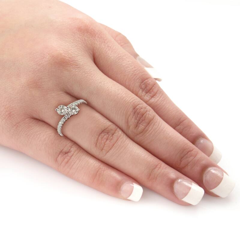 Auriya 14k Gold 2ct TDW Round 2-Stone Diamond Engagement Ring