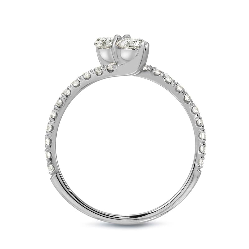 Auriya 14k Gold 2ct TDW Round 2-Stone Diamond Engagement Ring