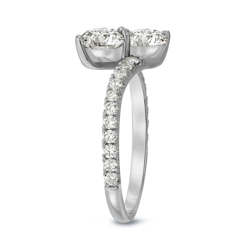 Auriya 14k Gold 2ct TDW Round 2-Stone Diamond Engagement Ring