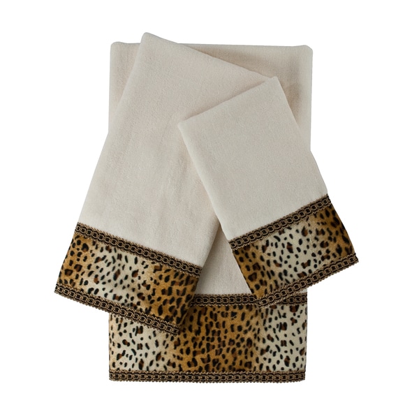 Shop Sherry Kline Panthera Ecru 3-piece Embellished Towel ...