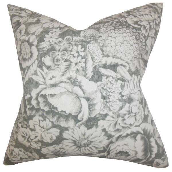 Elspeth Floral Euro Sham Gray Overstock 12887158