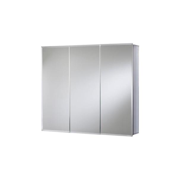 Shop Croydex 30 In X 26 In Recessed Or Surface Mount Tri View Beveled Mirrored Medicine Cabinet In Aluminum Overstock 12887340