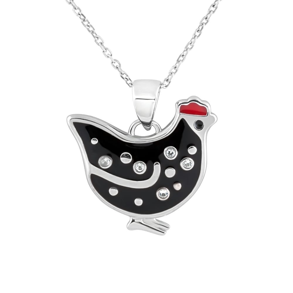 ZENI 925 Sterling Silver Pendant Necklace 18 Box Chain with 3A Cubic Zirconia Pendant Simple Fashion Ladies Jewelry