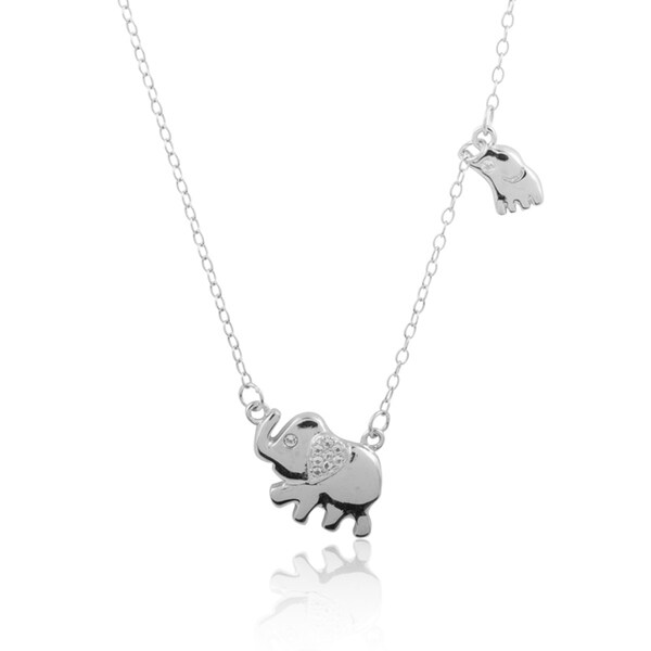 925 Sterling Silver Cubic Zirconia Mom Necklace 18inch