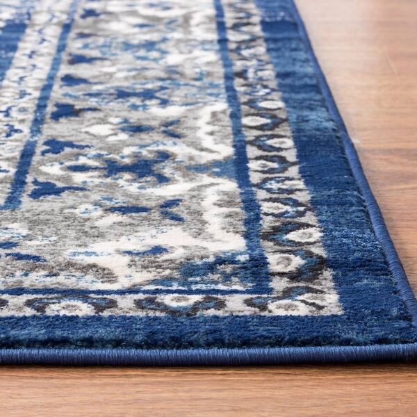 Super Area Rugs Contemporary Modern Medallion Area Rug in Blue