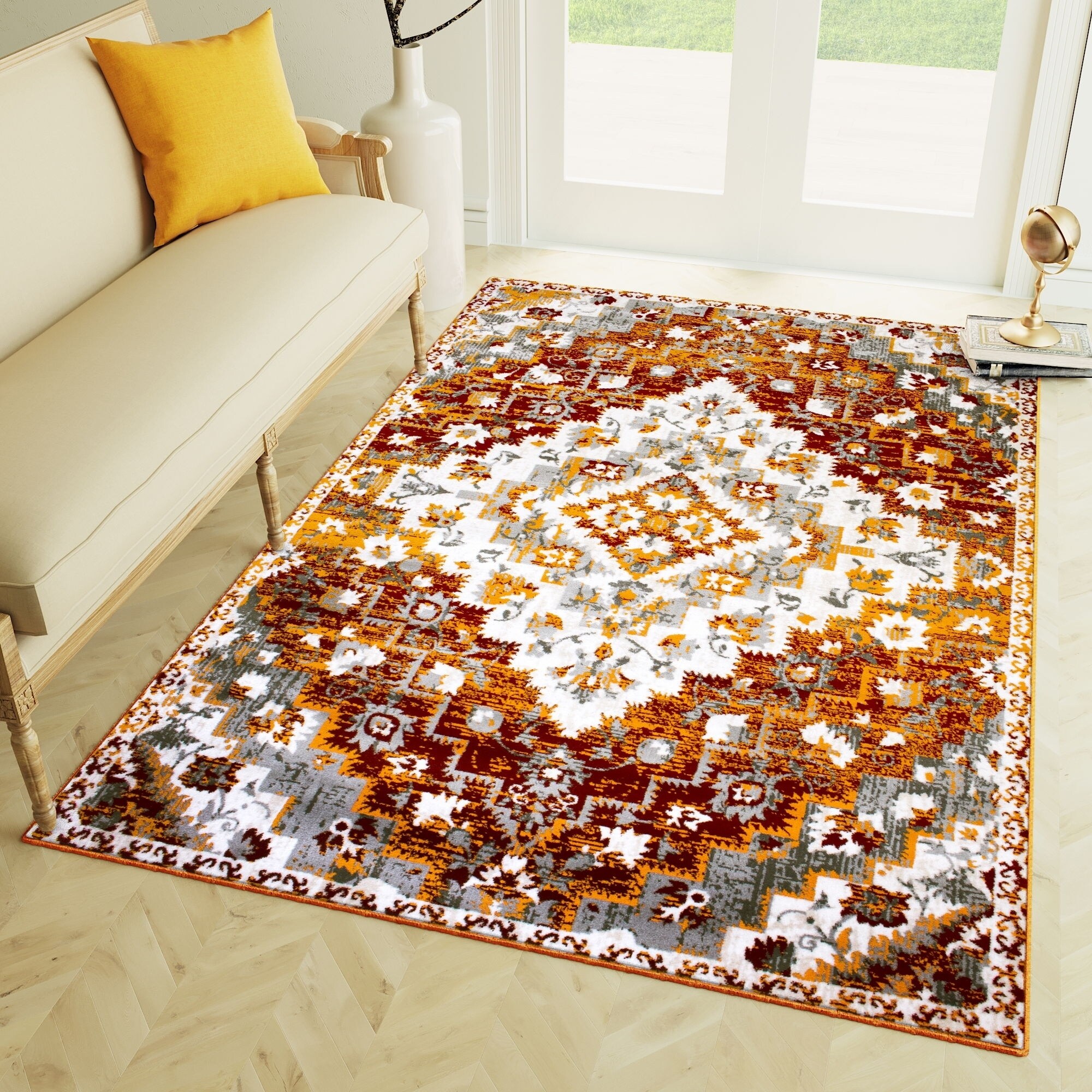 Shop Southwestern Diamond Blue/Ivory Nylon Rug 7'10" x 9'10" Free