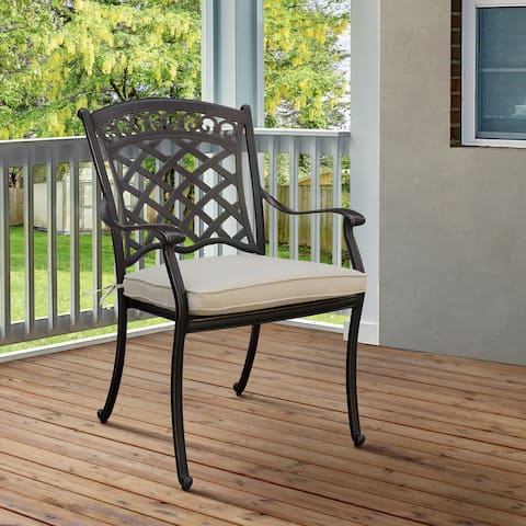 Furniture of America Zika Contemporary Black Patio Arm Chairs (Set of 2)