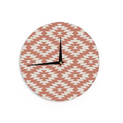 Kess InHouse Amanda Lane "Southwestern Toasted Coral" Red Tribal Wall Clock 12"