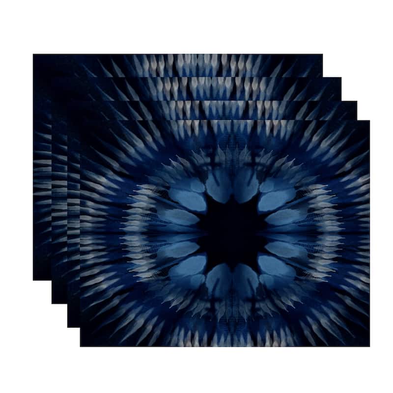Shibori Burst Geometric Print Place Mat (Set of 4) - Navy