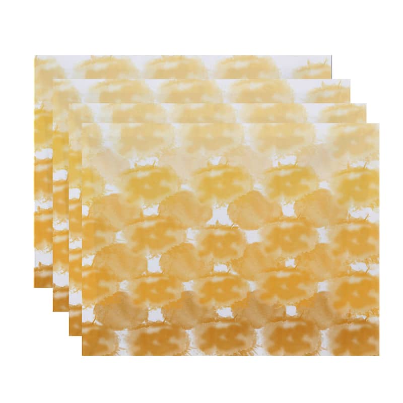 Beach Clouds Geometric Print Place Mat (Set of 4) - Yellow