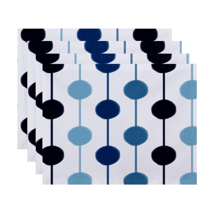 Brady Beads Stripe Print Place Mat (Set of 4) - Blue