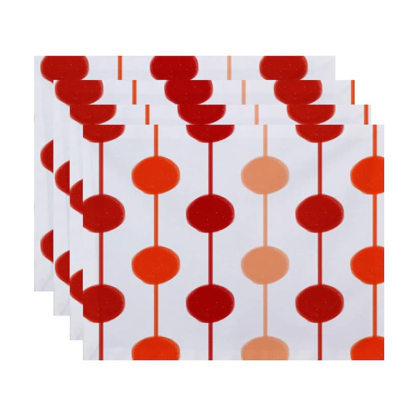 Brady Beads Stripe Print Place Mat (Set of 4) - Orange