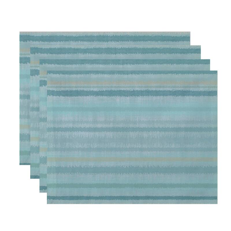 Raya De Agua Stripe Print Place Mat (Set of 4) - Aqua