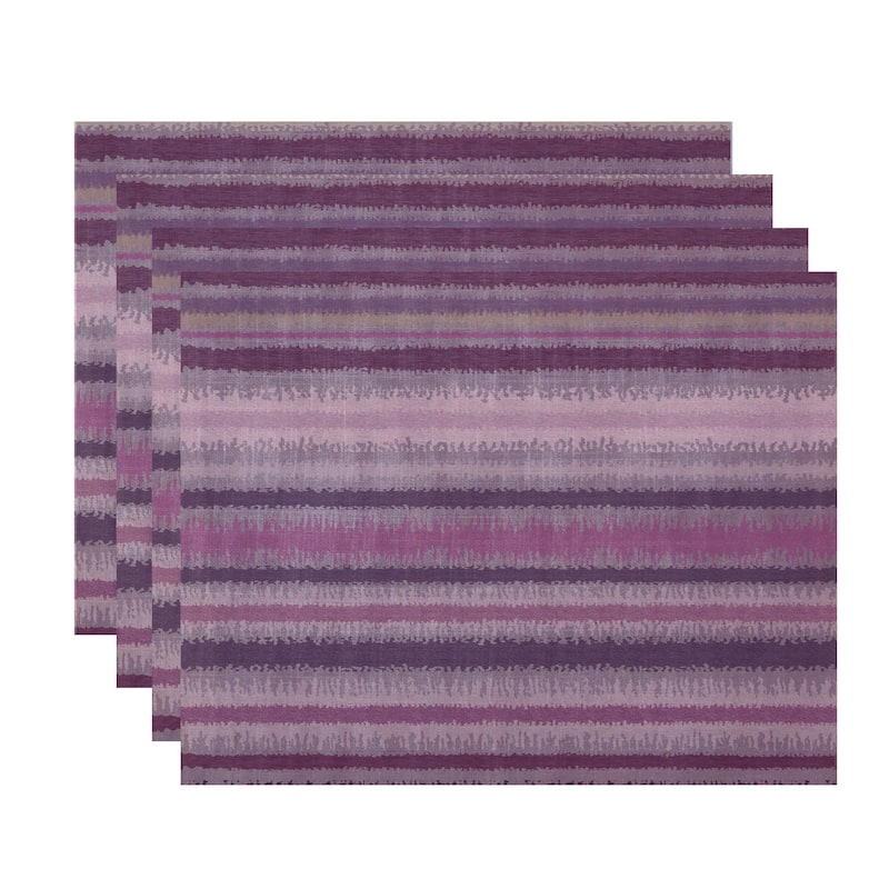 Raya De Agua Stripe Print Place Mat (Set of 4) - Purple