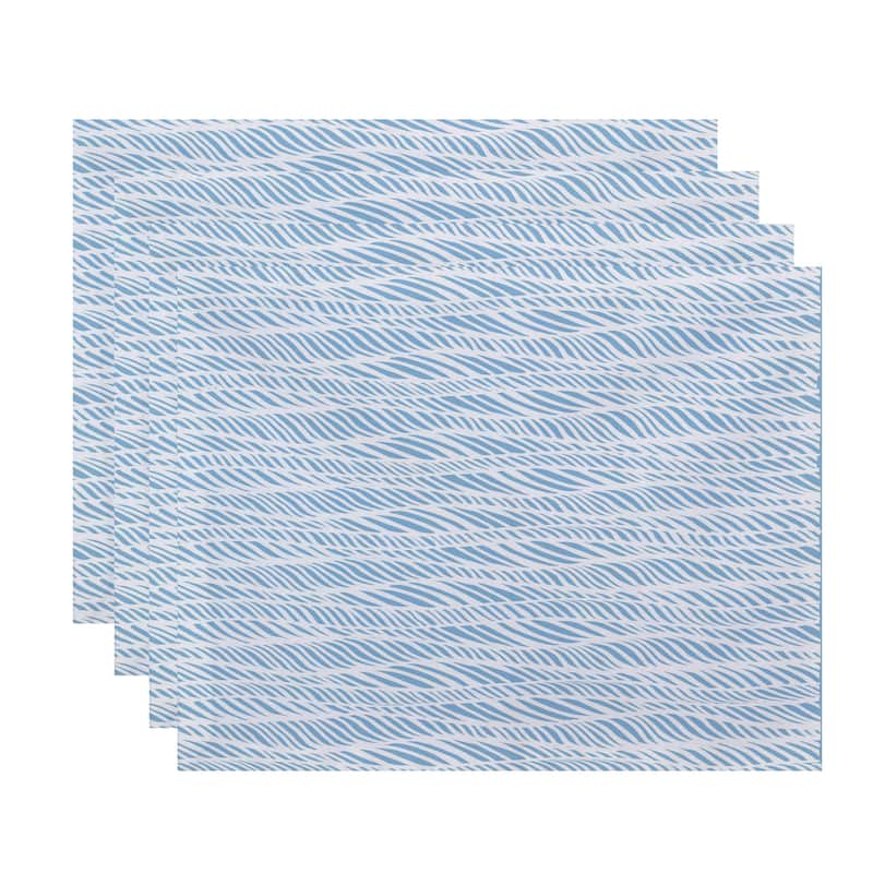Rolling Waves Geometric Print Place Mat (Set of 4) - Blue