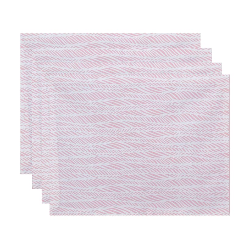 Rolling Waves Geometric Print Place Mat (Set of 4) - Pink