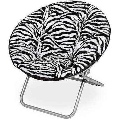Zebra Faux Fur Saucer Chair