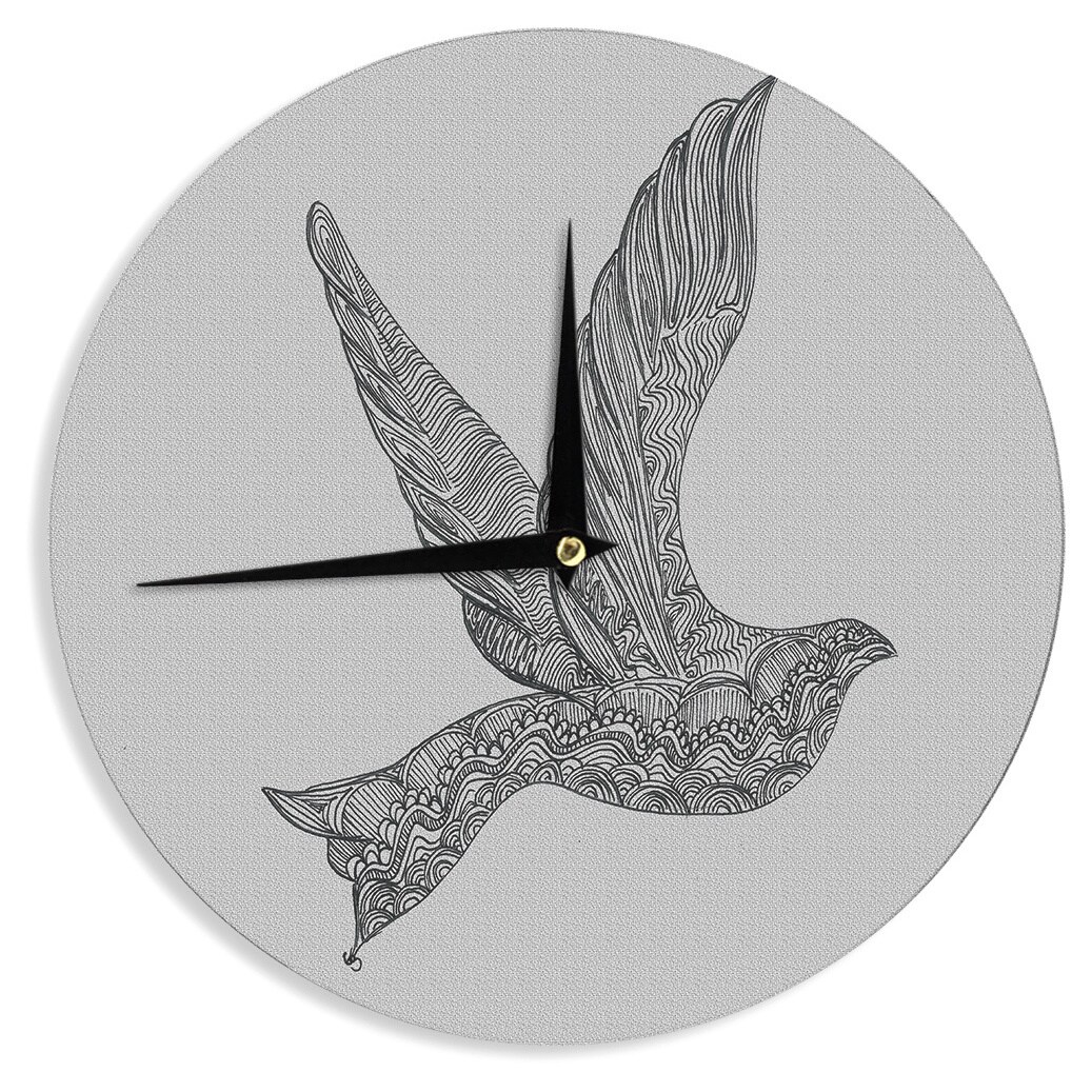 Kess InHouse Belinda Gillies Hummingbird Wall Clock 12 Diameter 