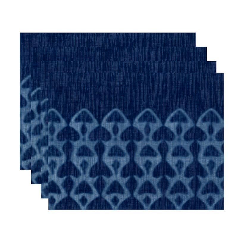 Watermark Geometric Print Place Mat (Set of 4) - Navy