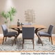 preview thumbnail 4 of 5, Shuman Mid-Century Modern 5 Piece Dining Set by Christopher Knight Home dark grey + natural walnut