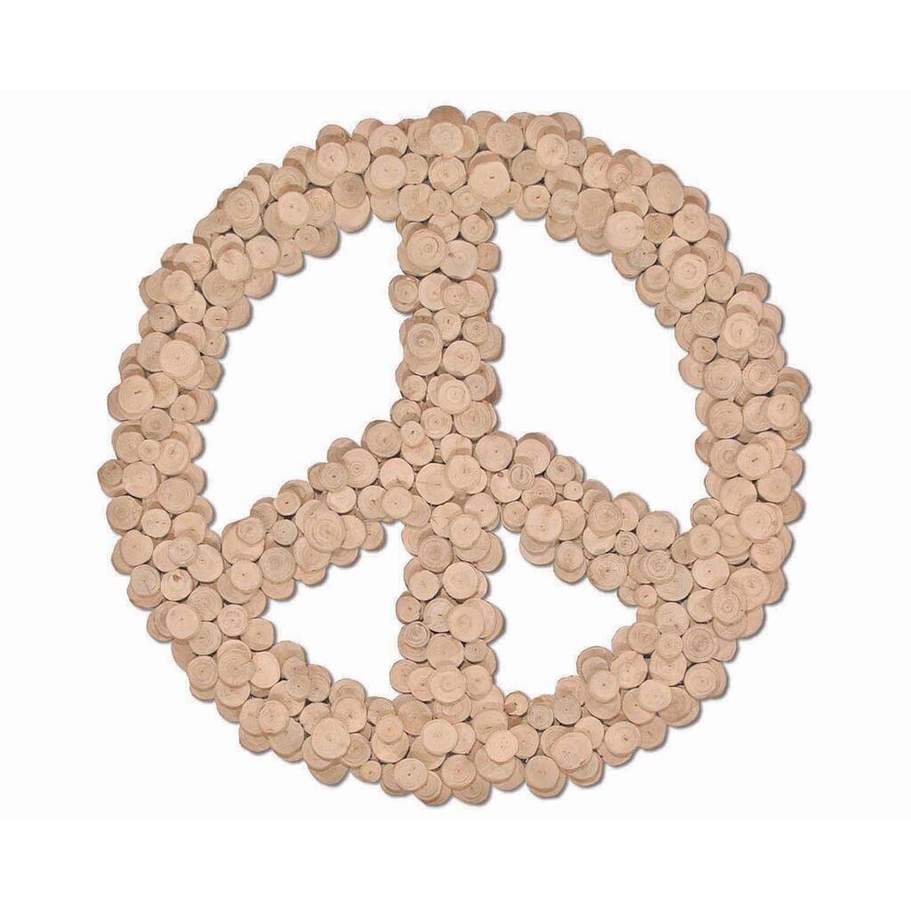 Handmade WA-0260 Large Eucalyptus Peace Symbol (Thailand)
