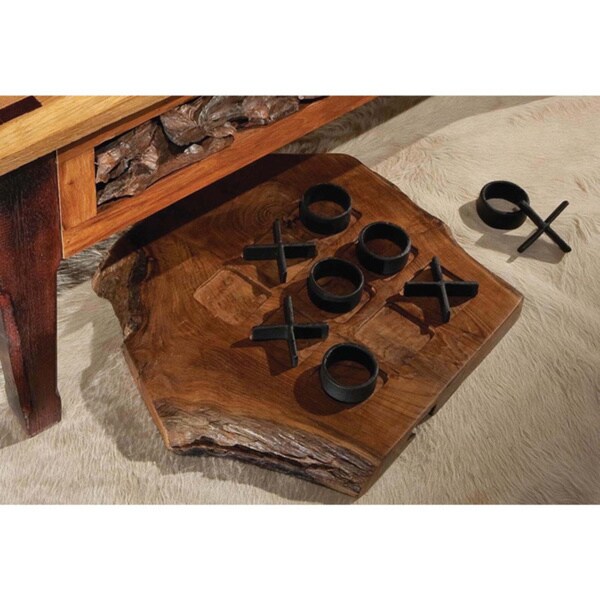 Handmade WA-0219 Teak Wood Tic-Tac-Toe Game (Thailand)