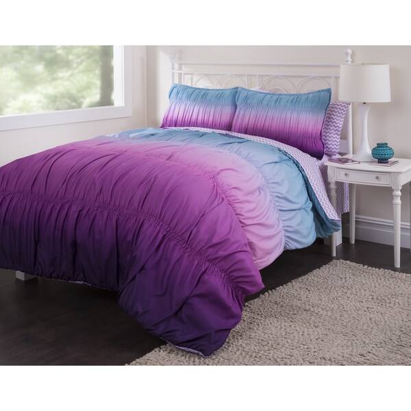 Shop Latitude Ombre Ruched Comforter Set Free Shipping Today