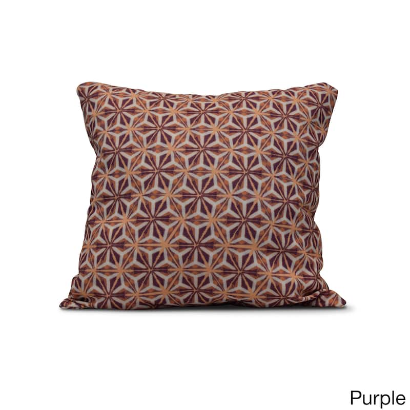 26-inch Water Mosaic Geometric Print Pillow - Coral