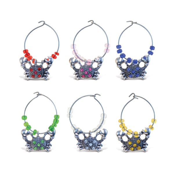 Cheers Metal Crab Wine Charms (Set of 2)