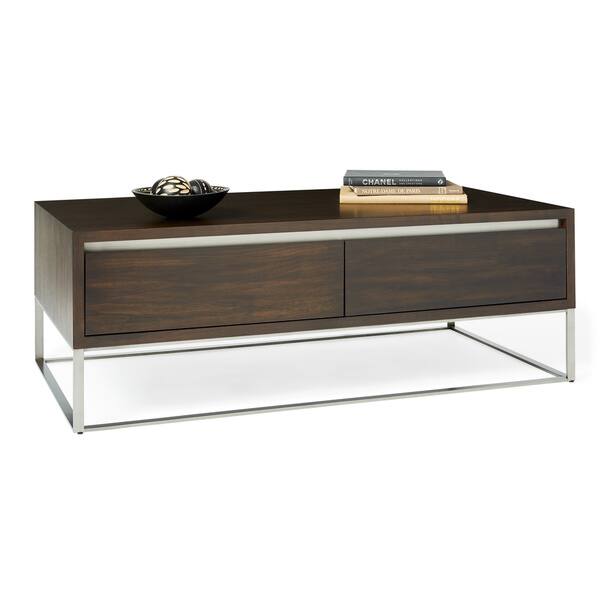 Shop Calvin Klein Remsen Stainless Walnut Coffee Table