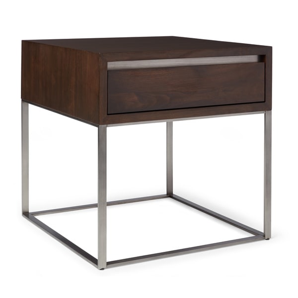 Calvin Klein Remsen Storage Walnut End Table
