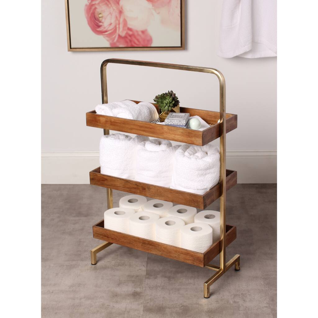 Kate and Laurel Hanne 3-Tray Free-standing Shelf