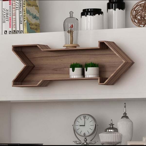 Shop LeLay Rustic Wood Arrow Decorative Wall Shelf - On Sale - Free Shipping Today - Overstock ...