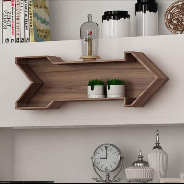 Shop Lelay Rustic Wood Arrow Decorative Wall Shelf Overstock 12899855