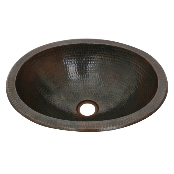 Unikwities Oval Undermount Oil-rubbed Bronze Finish Copper Sink - Free ...