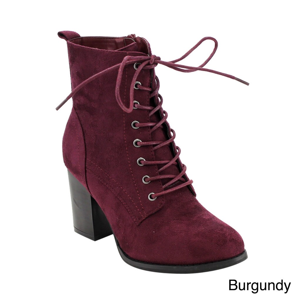 burgundy lace boots