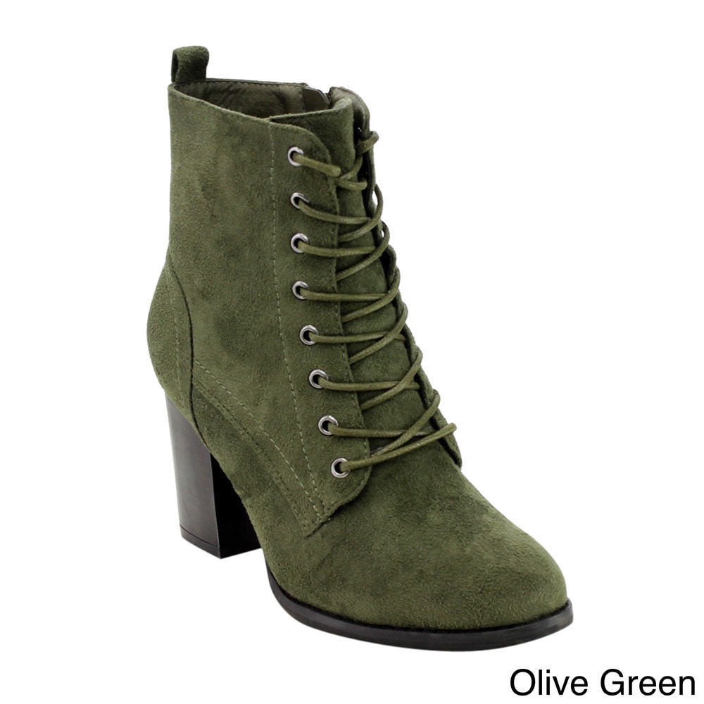 olive green heel boots
